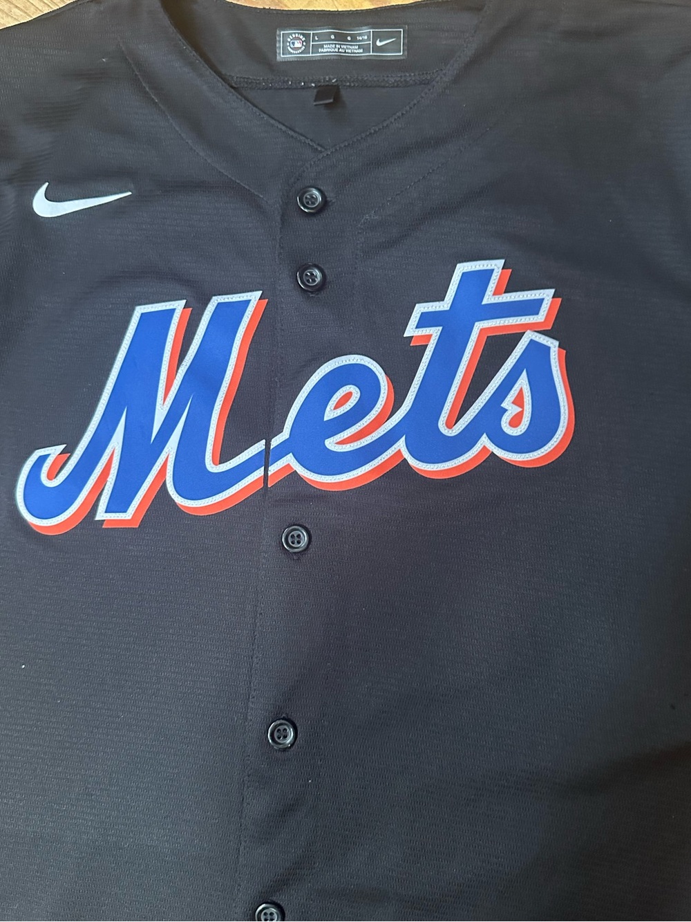 Authentic Nike Kids' New York Mets Black Jersey Size Boys Large 14/16 - Picture 4 of 11